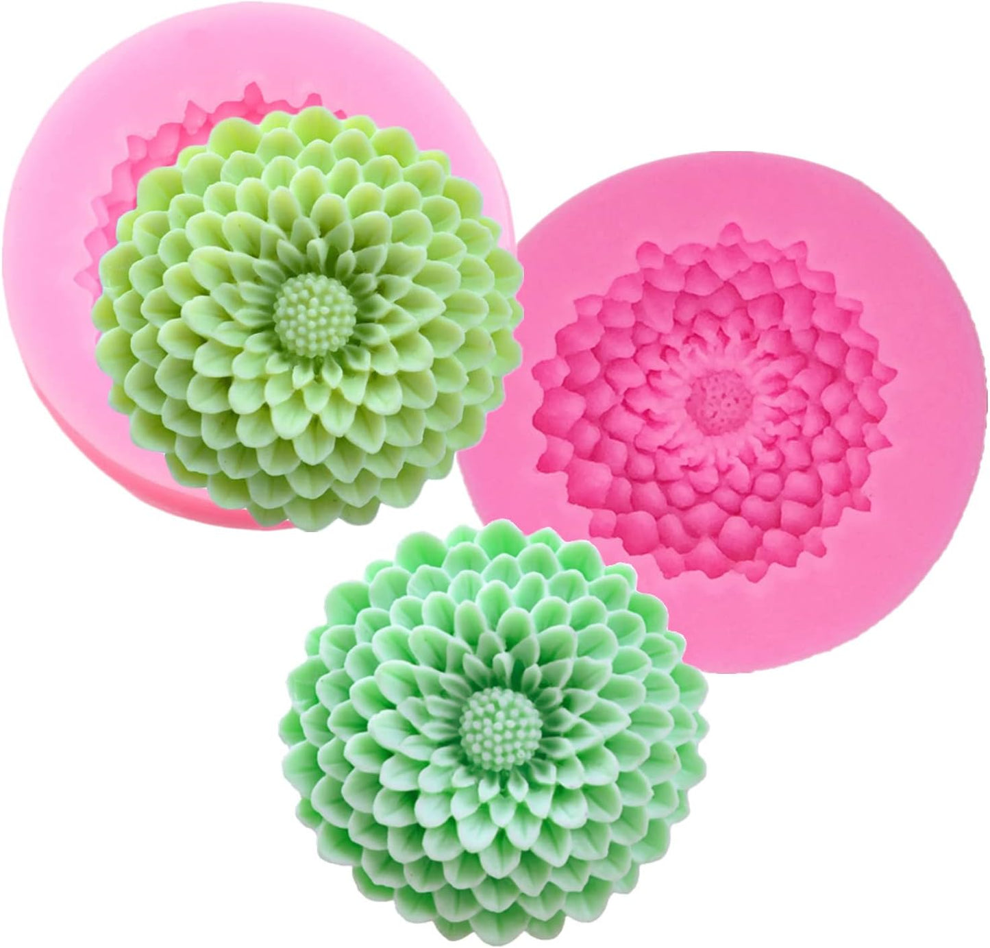 2Pcs Small Sunflower Silicone Mold for Fondant Chocolate Candy Cake Decorating Candle Soap Baking Pastry Polymer Clay