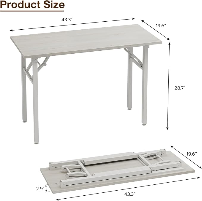 TEMI Small Computer Desk Folding Table - Image 3