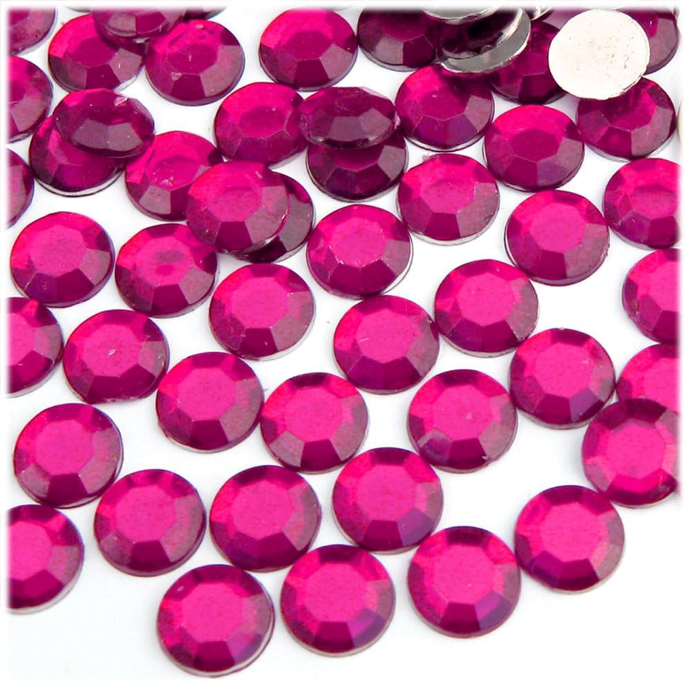 The Crafts Outlet 144pc Rhinestones Round 10mm - Flatback Devil Red Wine