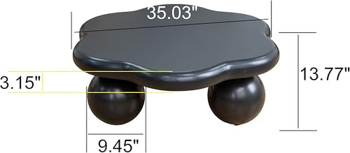 35.03" Cloud Coffee Table for Living Room Unique Coffee Table Modern Low Coffee - Image 2