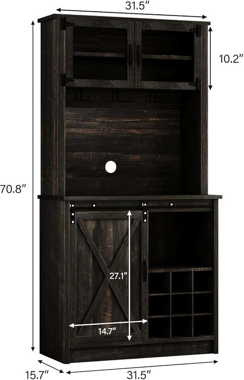 4ever2buy Farmhouse Coffee Bar Cabinet - Image 2