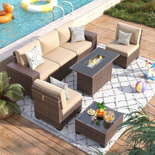 Patio Furniture Set with 44'' Fire Pit Table - Image 2