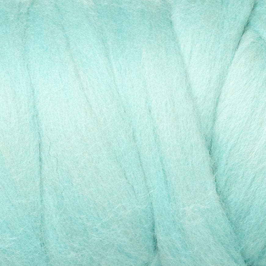 Kondoos Colored Natural Wool roving, 1 lb. Best Wool for Needle Felting, Wet Felting, handcrafts and Spinning. (Acqua, 1 lb)