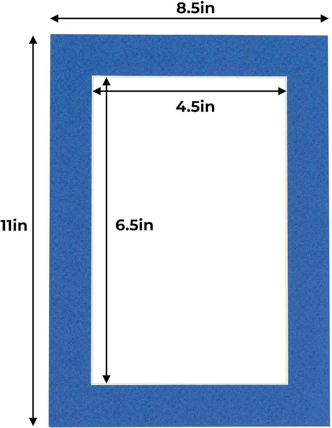 5x7 Mat for 8.5x11 Frame - Precut Mat Board Acid-Free Show Kit with Backing Board, and Clear Bags Royal Blue 5x7 Photo Matte Made to Fit a 8.5x11 Picture Frame Matboard for Framing, Pack of 25 Mats