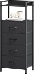 Somdot Nightstand with 4 Drawers, Vertical Storage Tower Fabric Dresser by Somdot