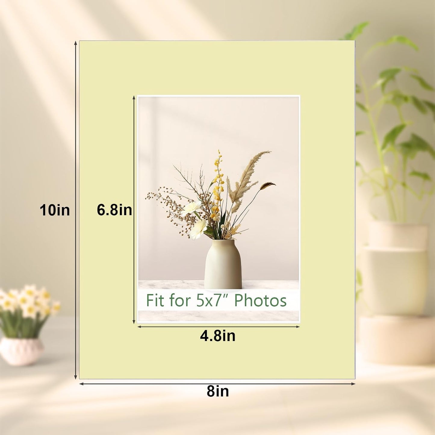 Egofine 14 Packs Picture Frame Mats, 8x10 Picture Mats for 5x7 Photos, Acid-Free Mixed Colors Pre-Cut Photo Board for Photos, Prints, Artworks