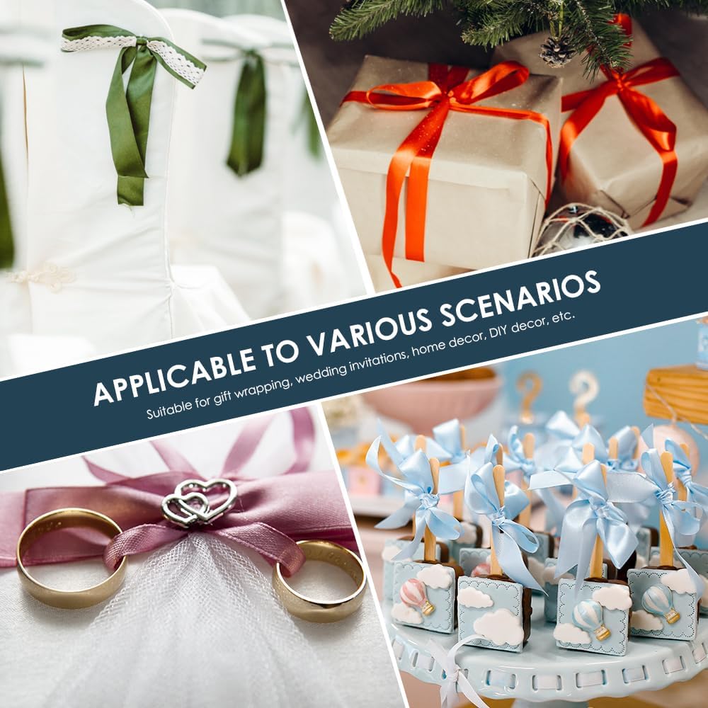 1-1/2" Wide x 50 Yards Champagne Gold Single Faced Polyester Satin Ribbon for Wedding Decor, Wreath, Crafts, Gift Wrapping & Other Projects