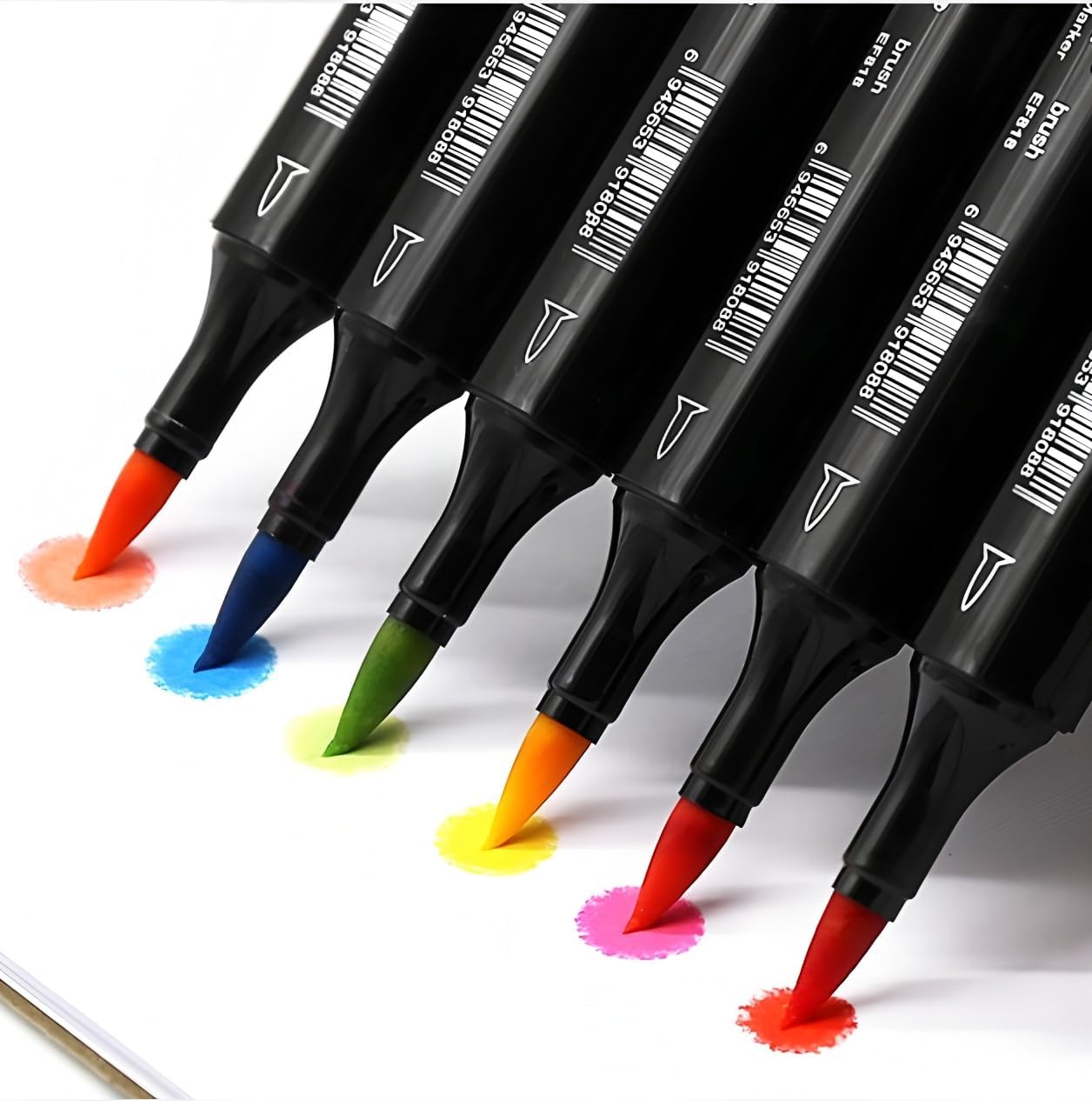 6 Pack Colorless Blender Alcohol Markers, Blending Clear Double Tipped Soft Fine Tips and Brush Art Marker (Blender)