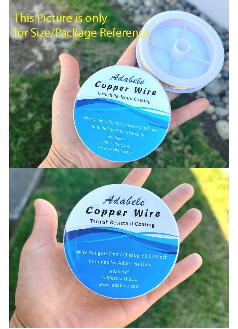 Adabele 32 Feet Premium Tarnish Resistant Round Jewelry Wire Copper Beading Wire Spool Bulk (1mm/18 Gauge) 18K Gold Plated for DIY Craft Jewelry Making BF286-10