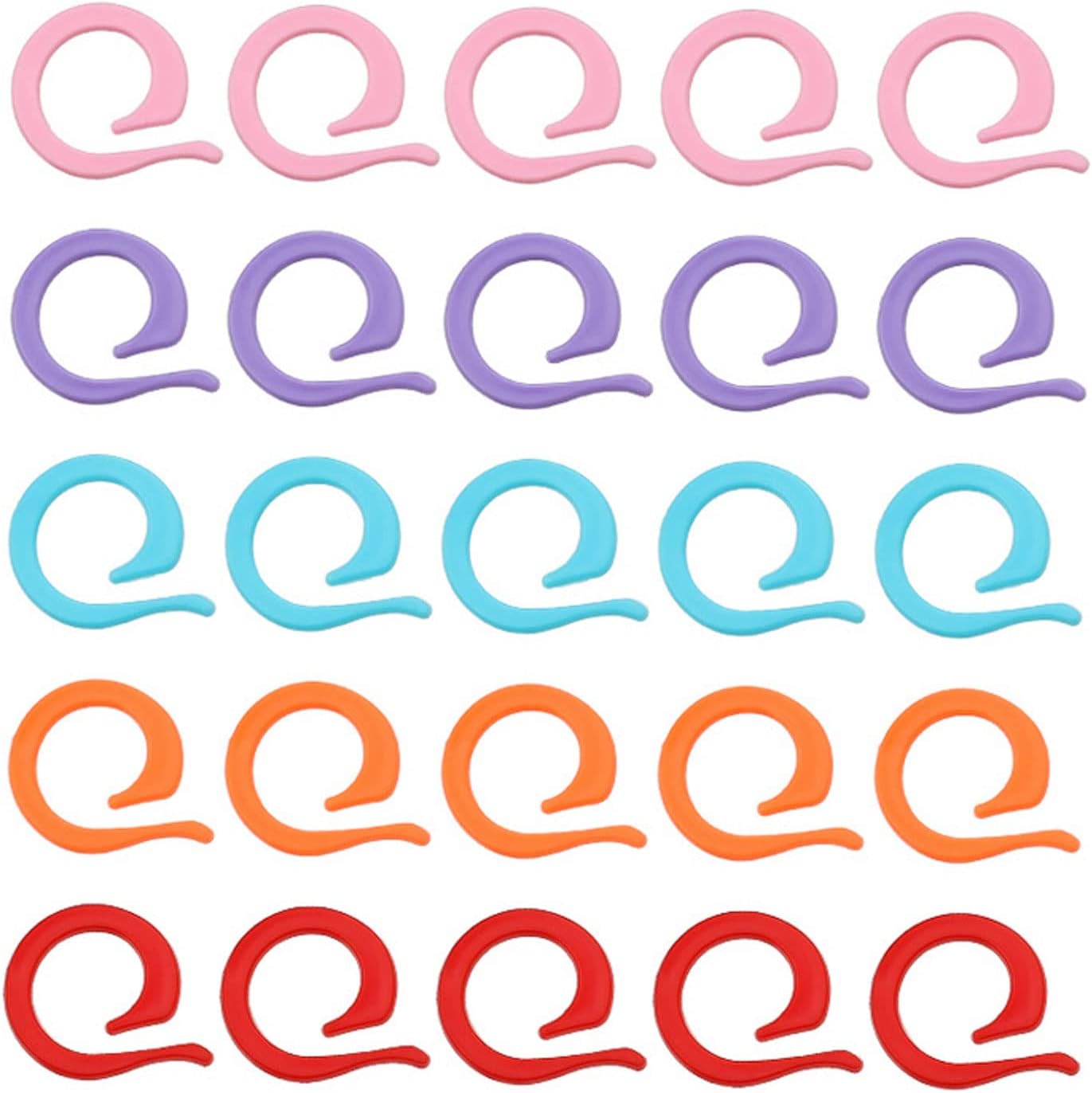 Hilsayum 120pcs Knitting Stitch Rings Plastic Stitch Markers with Transparent Storage Box Multicolor Crochet Locking Ring for DIY Sewing (Multicolor)
