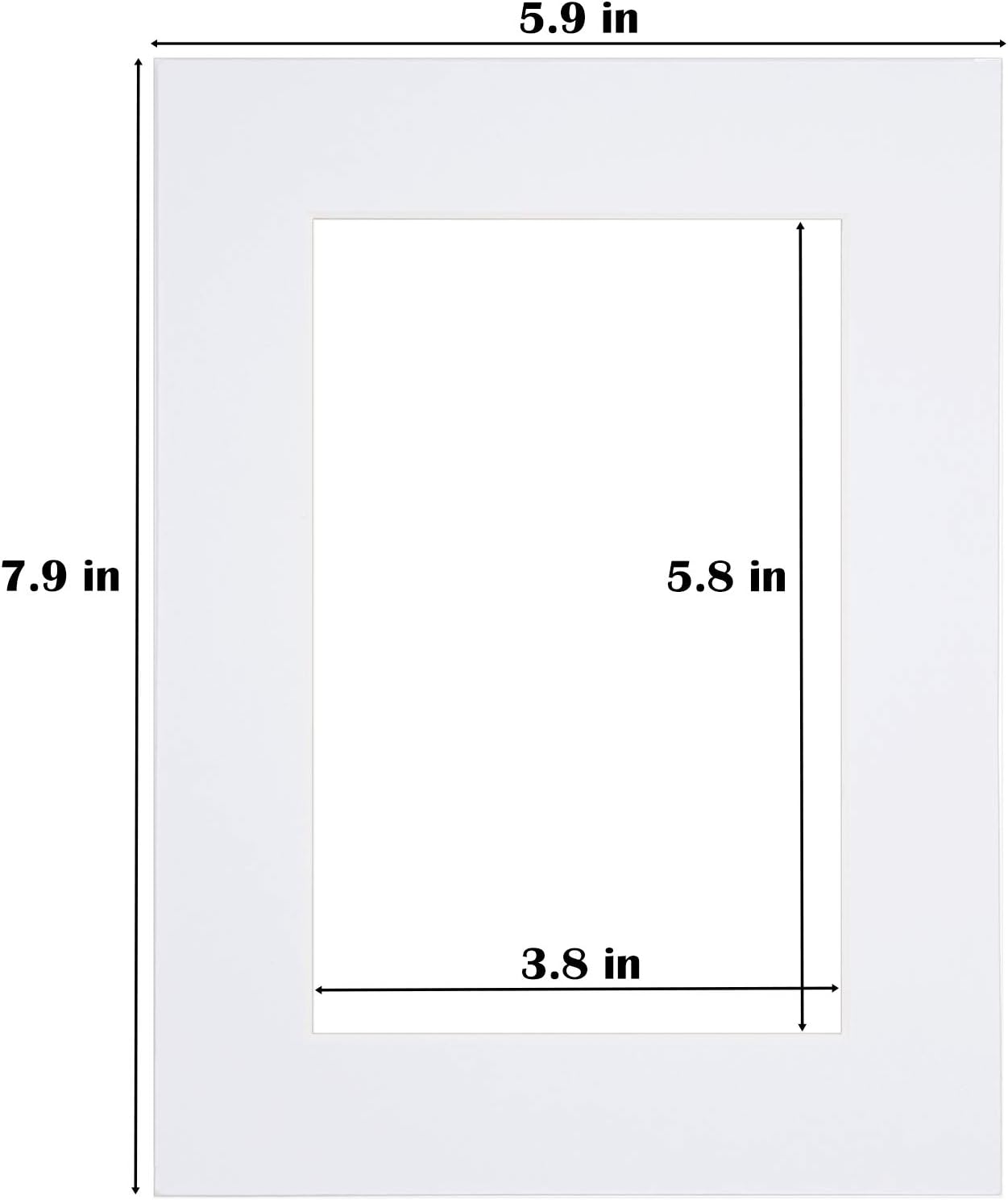 Egofine 6x8 White Picture Mats, Frame Mattes for 4x6 Pictures, Acid Free, 1.2mm Thickness, with Core Bevel Cut - Pack of 14