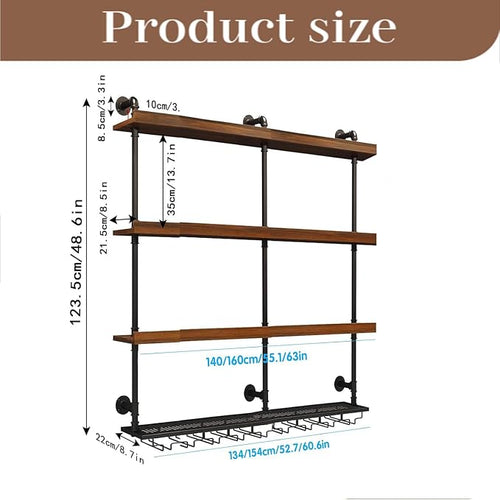 63in Wall Mounted Wine Rack - Image 2