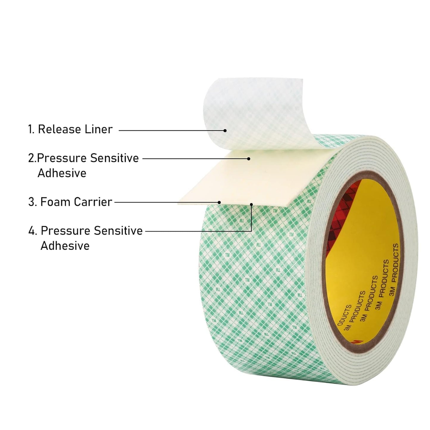 Double Sided Foam Tape 0.39" x 10Ft Made of 3M, Peel and Stick Foam Tape Mounting Tape Double Coated Urethane Strong Adhesion Polyurethane Tape for Crafts Interior DIY Card Indoor Outdoor, White