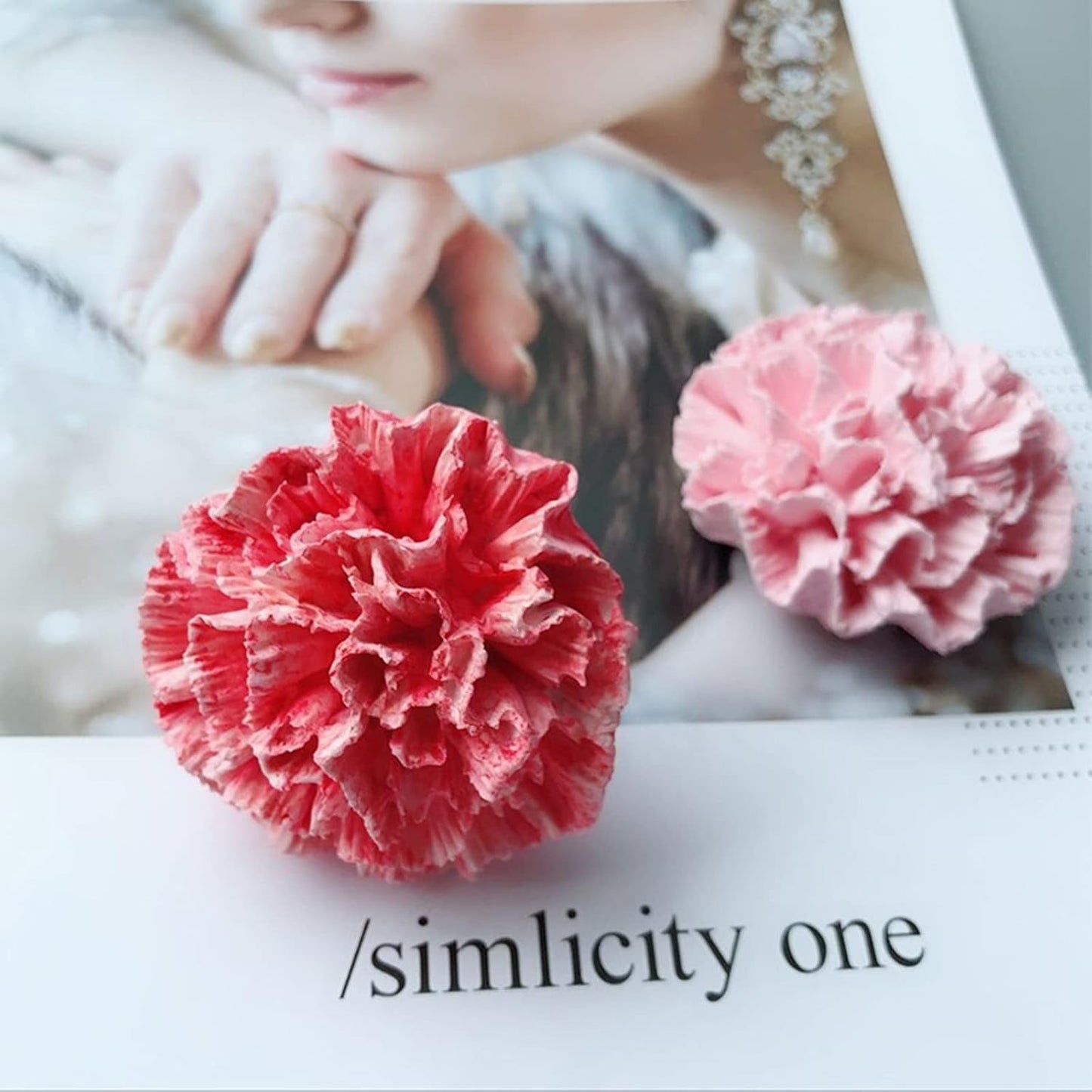 Carnation Flower Silicone Mold for Fondant Chocolate Candy Cake Decorating Candle Soap Baking Pastry Polymer Clay