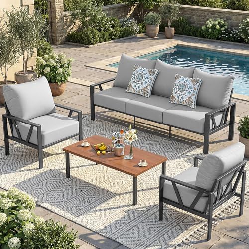 4 Pieces Patio Furniture Set by COMLAXFIELD