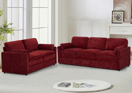2 Pieces Chenille Sofa Set by LESOFAIR