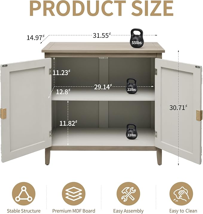 Vintage Accent Cabinet with Doors - Image 2