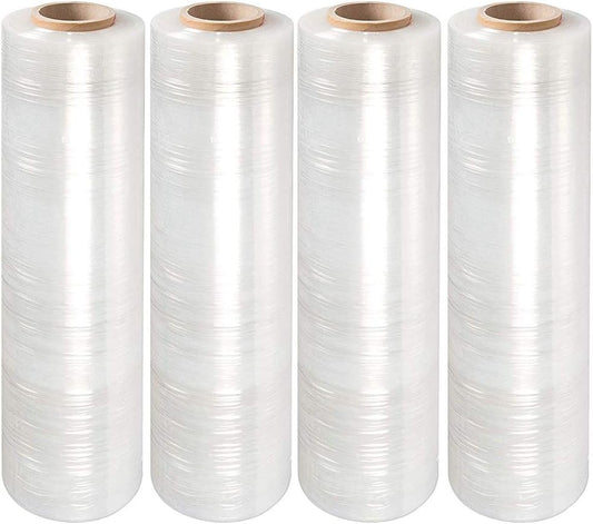 PackageZoom 8 Rolls 15" x 1500 Ft Stretch Wrap Heavy Duty, 55 Gauge High Performance Stretch Film Replaces 80 Gauge Low Films, Clear Hand Stretch Wrap