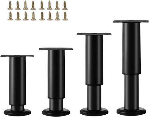 4PCS Adjustable 4.7-7.08 Inch Metal Furniture Legs Black Furniture Replacement by SWTOOL