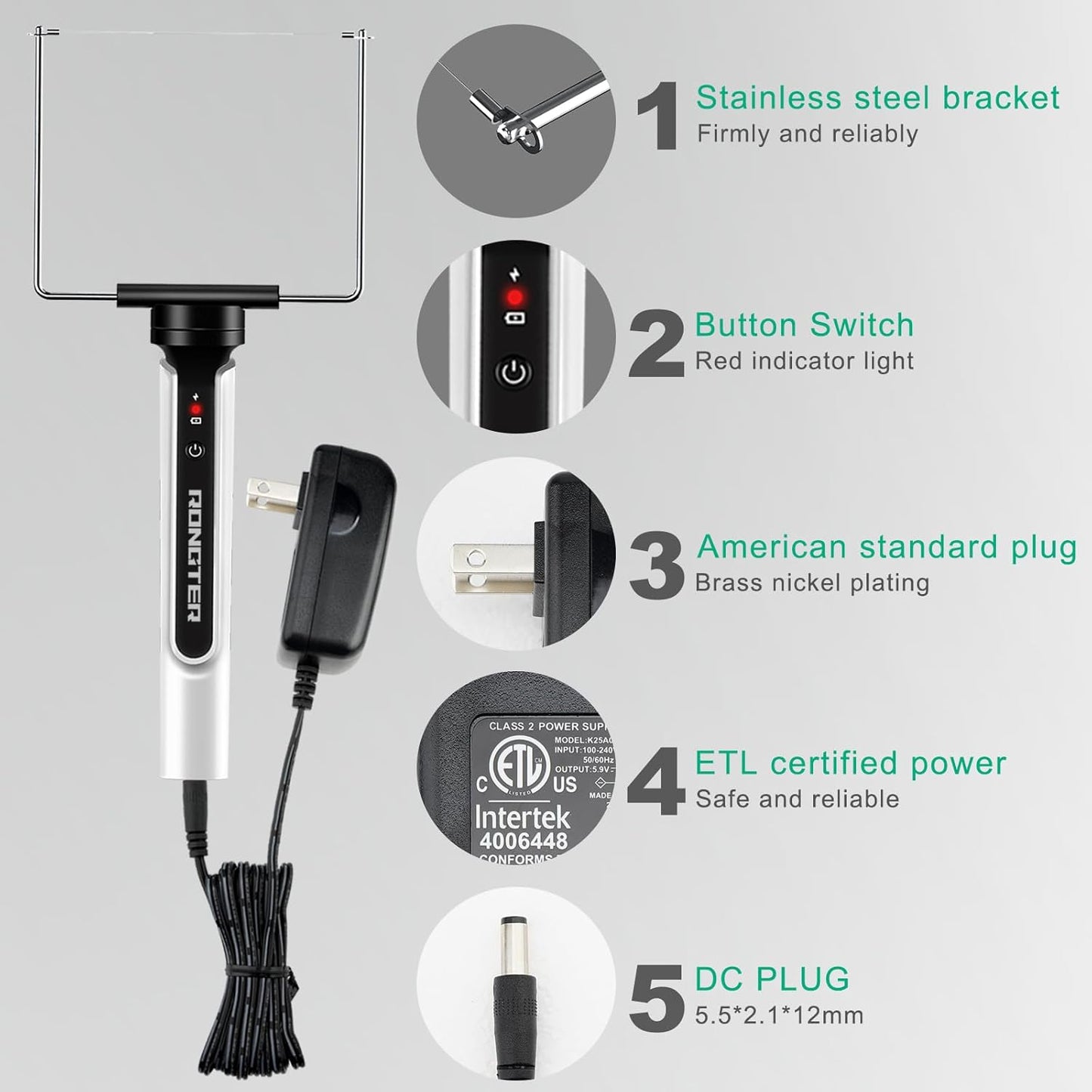 4 in 1 Hot Wire Electric Foam Cutter kit, Styrofoam Cutting Tool 15W/ 6V, Heated Foam Carving Knife Kit. (Bagged White)