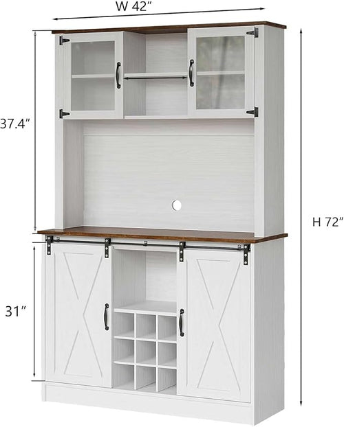4ever2buy Farmhouse Coffee Bar Cabinet - Image 2