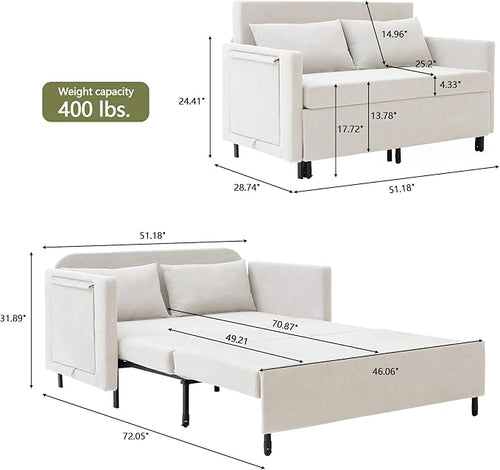 3-in-1 Convertible Sleeper Sofa Couch - Image 2