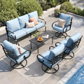 PHI VILLA 7 Seat Metal Patio Furniture Set by PHIVILLA