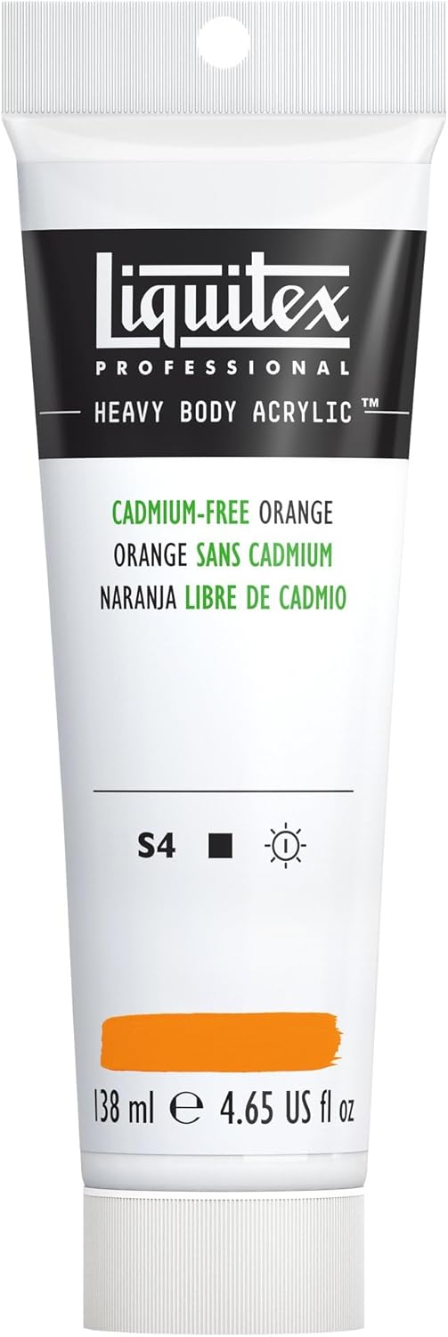 Liquitex Professional Heavy Body Acrylic Paint, 4.65-oz (138ml) Tube, Cadmium Free Orange