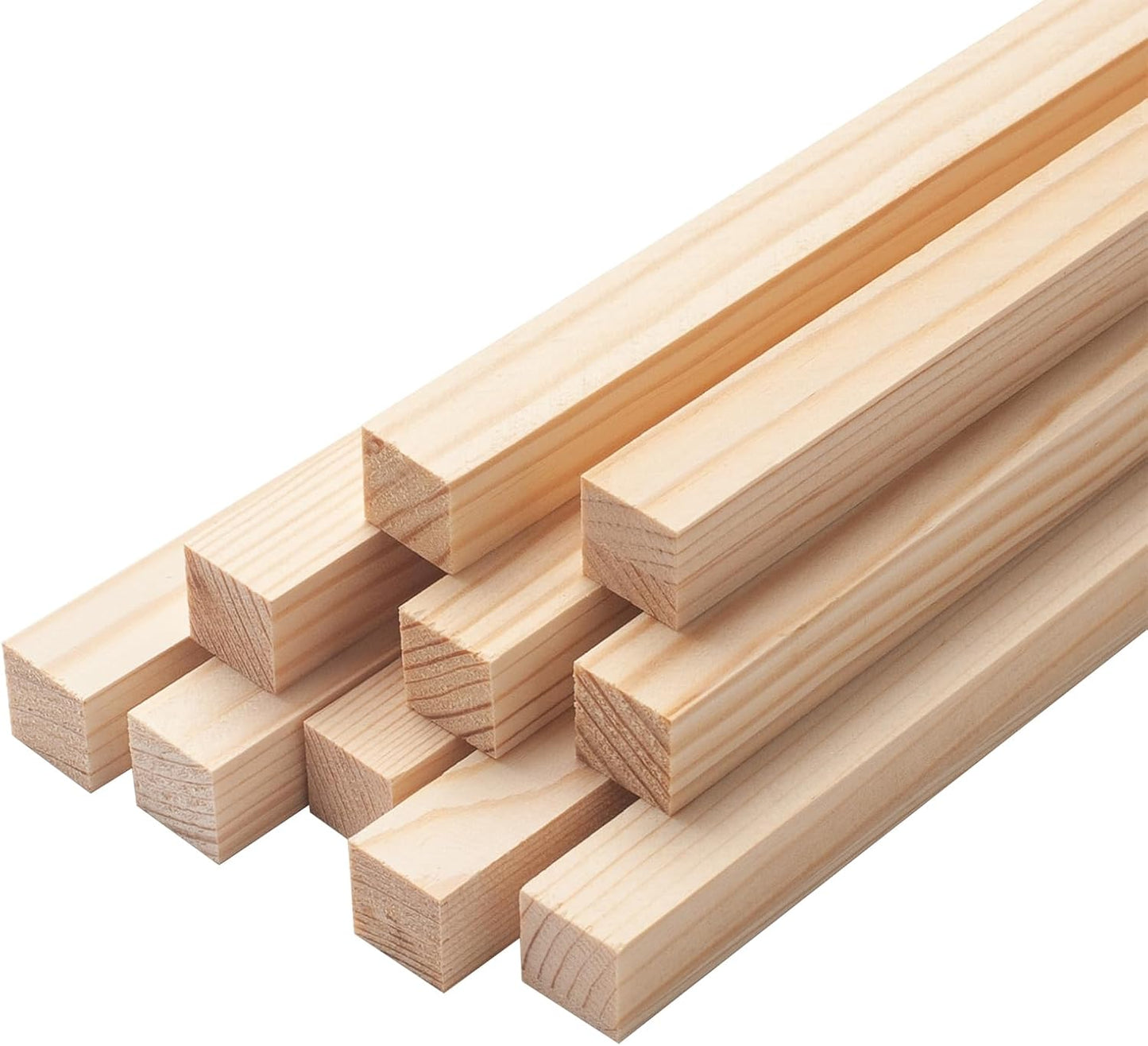 Square Wooden Dowel Rods, 10 PCS 5/8" x 12" Square Wood Dowel Rods Wooden Sticks for Crafts, Unfinished Hardwood Sticks Wood Strips for Woodworking, Crafting, Arts and DIYers, Home Decor, Model Making