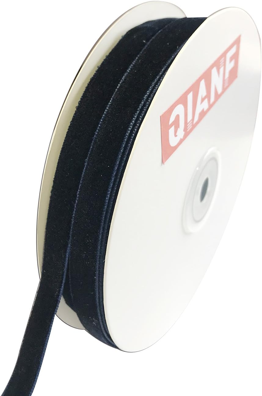 Vintage Navy Blue Velvet Ribbon, 3/8 Inch X 25Yd