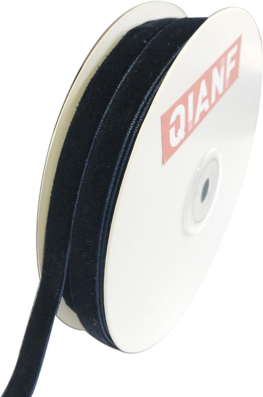 Vintage Navy Blue Velvet Ribbon, 3/8 Inch X 25Yd