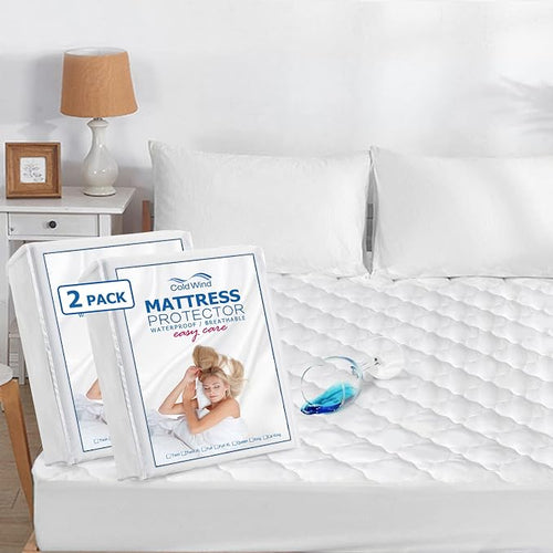 2 Pack Full Mattress Pad Waterproof Mattress Protector, Quilted Full Size by LoveHome%C2%B7LoveLife