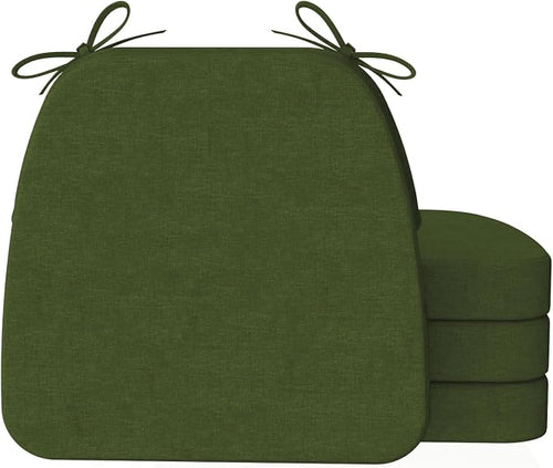 AAAAAcessories D-Shaped Chair Cushions, Machine-Washable Cover, Dark Olive Green by AAAAAcessories