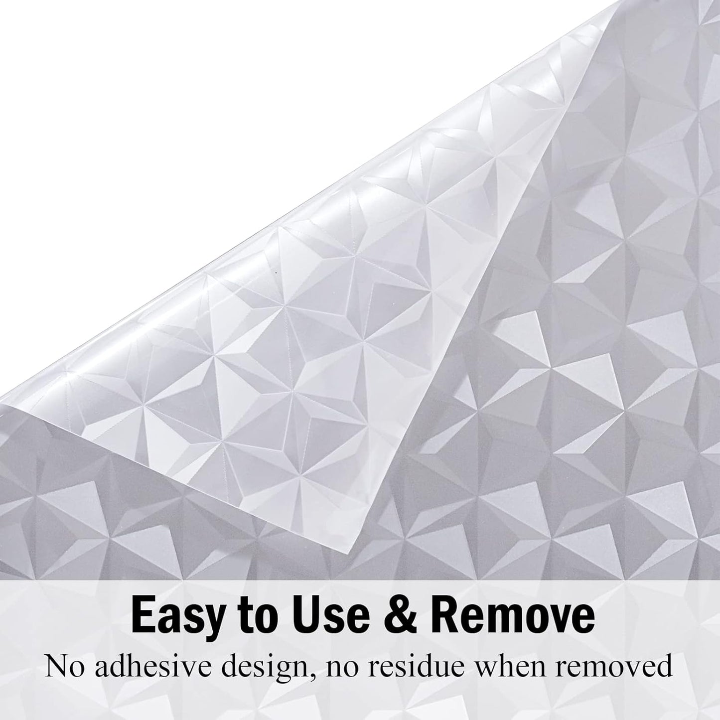 Niviy 3D No Glue Static Cling Window Films Privacy Cut Glass Window Sticker for Bathroom Office Kitchen Window Decor 11.8"x 78.7", Frosted