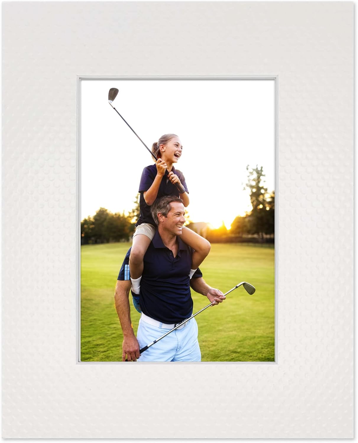 8x10 Mat Bevel Cut for 5.5x8.5 Photos - Acid Free Golf Ball Texture Precut Matboard - For Pictures, Photos, Framing - 4-ply Thickness