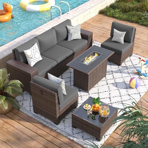 Patio Furniture Set with 44'' Fire Pit Table - Image 2