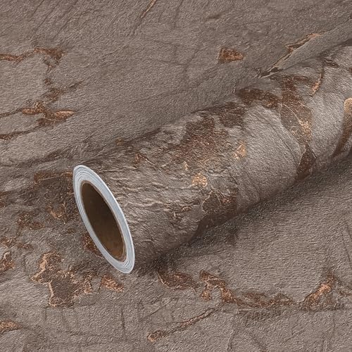 VEELIKE Thick Metallic Brown Marble Contact Paper by VEELIKE
