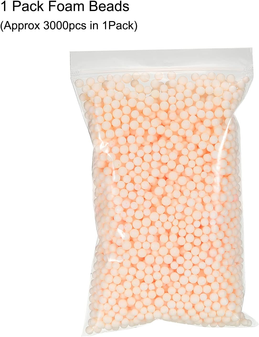 MECCANIXITY Foam Beads Foam Balls 7-9mm for Wedding and Party Decorations, Tiny Packing Balls, Arts DIY Crafts Supplies (Champagne,1 Pack Approx 3000pcs)
