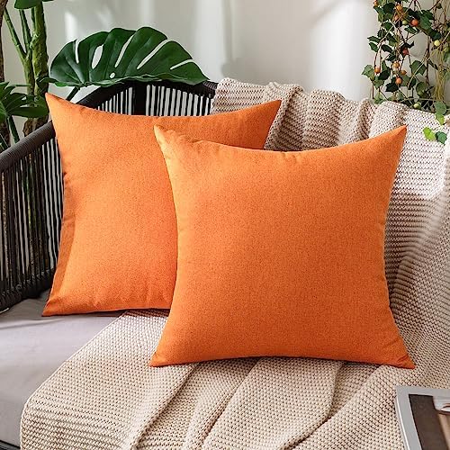 MIULEE Decorative Outdoor Pillow Covers Fall 18x18 Bright Orange by MIULEE
