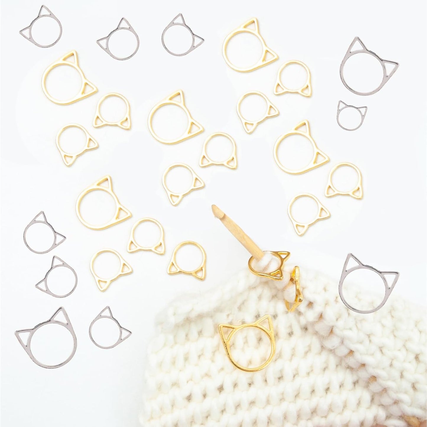Hilsayum Cat Stitch Markers Cute Stitch Markers Metal Stitch Markers Knitting Accessories Stitch Markers for Crocheting
