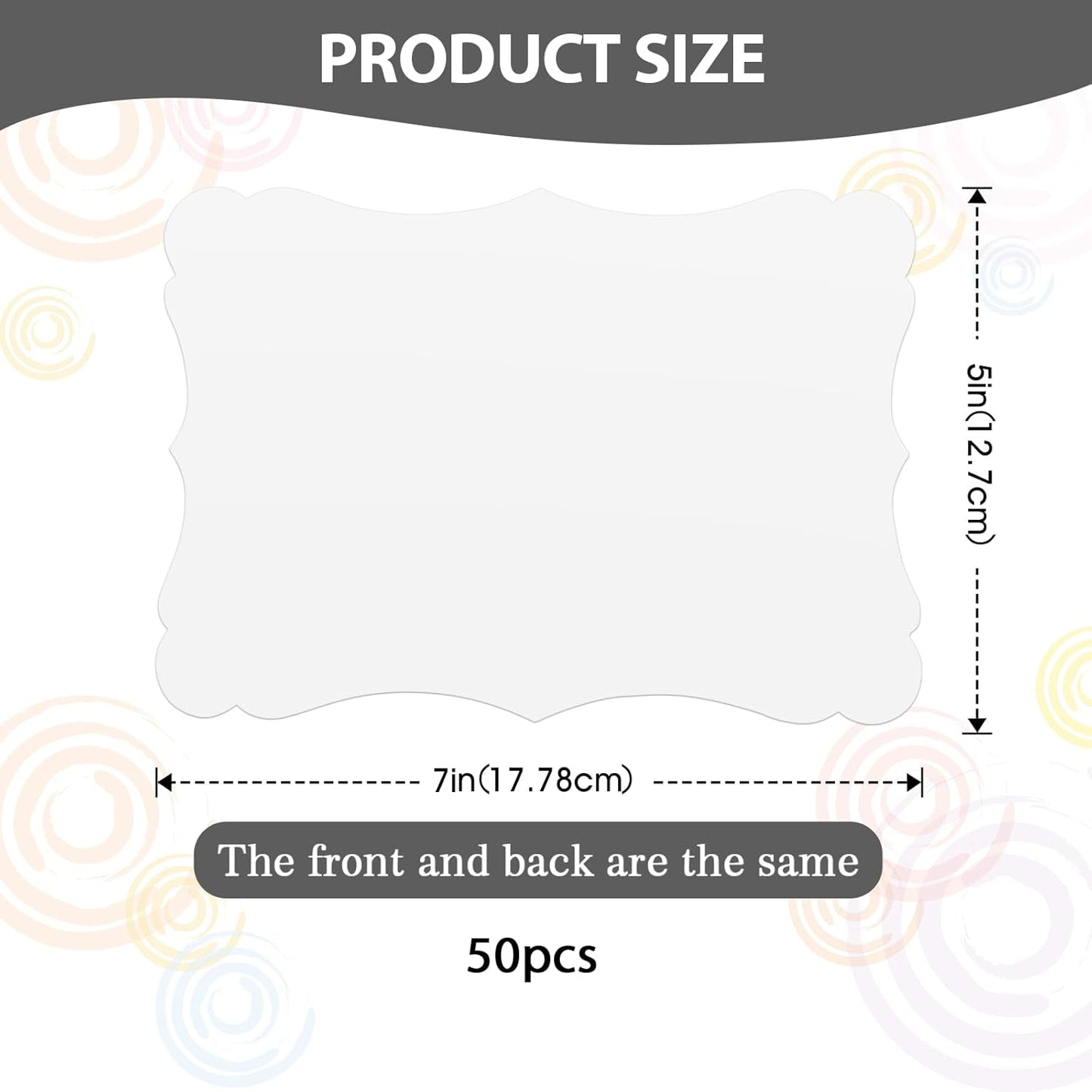 50-Pack 5x7 Inch Premium Blank Cardstock - 250GSM Heavyweight Printable Paper for Invitations, Greeting Cards and Craft Projects