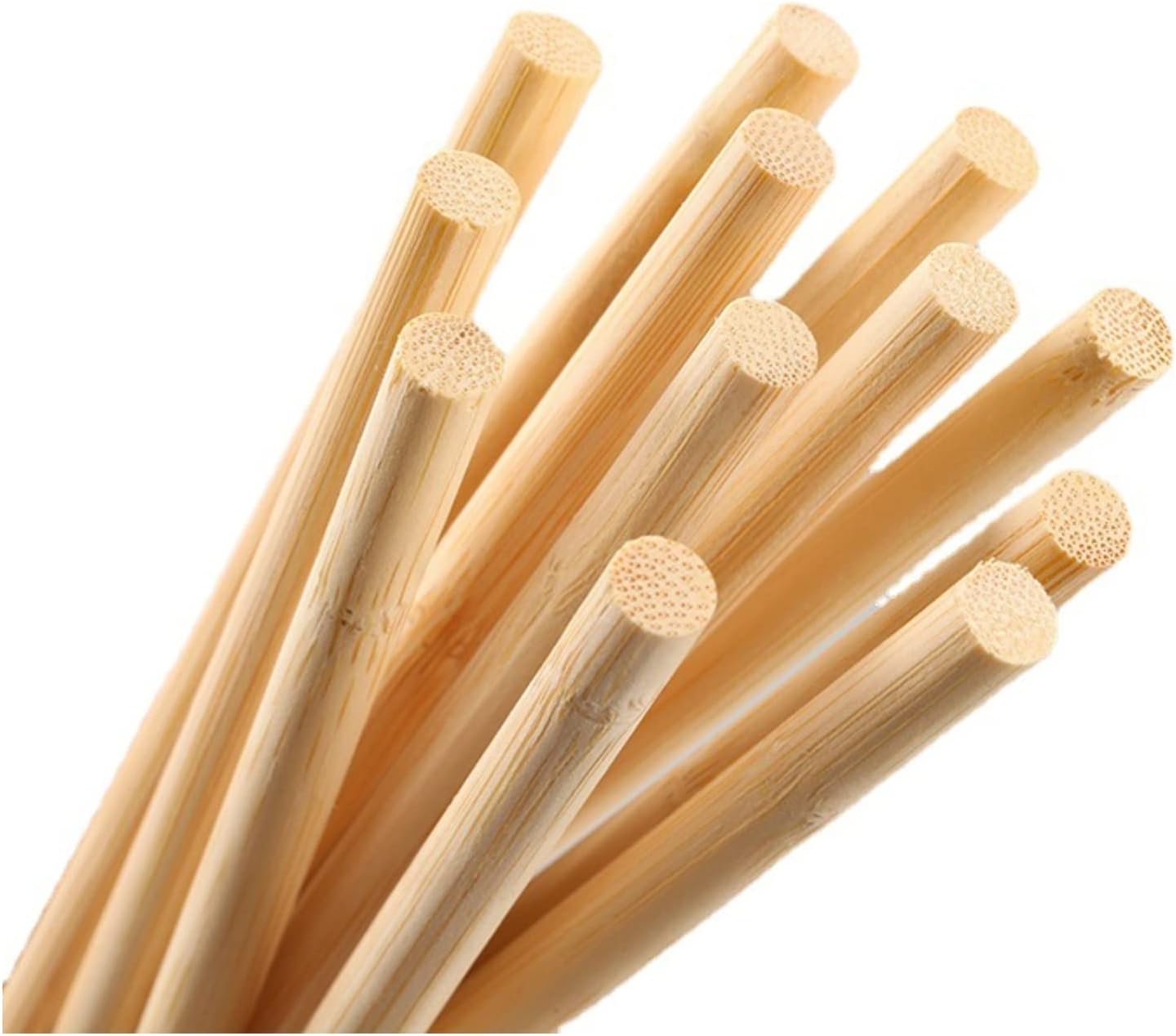 HOPELF 50PCS Dowel Rods Wood Sticks Wooden Dowel Rods - 1/2 x 6 Inch Bamboo Sticks - for Crafts，Hardwood Dowel Rod Assortment，Wooden Rod Sticks Doweling Rods， DIYers.