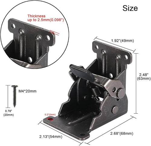 8 Pack Folding Brackets for Table Bed Leg Feet, Self-Lock Hinge Hardware - Image 2