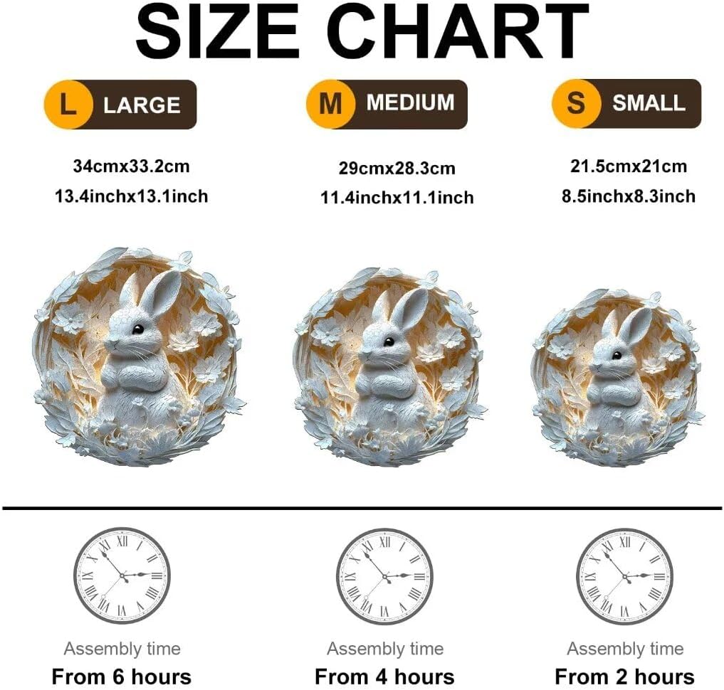 Wooden Puzzles Adults, 3D Paper Rabbit Wooden Puzzles 200 Pieces, Unique Animal Shaped Wood Challenging Jigsaw Puzzles Gifts for Adults, 11.4x11.1in