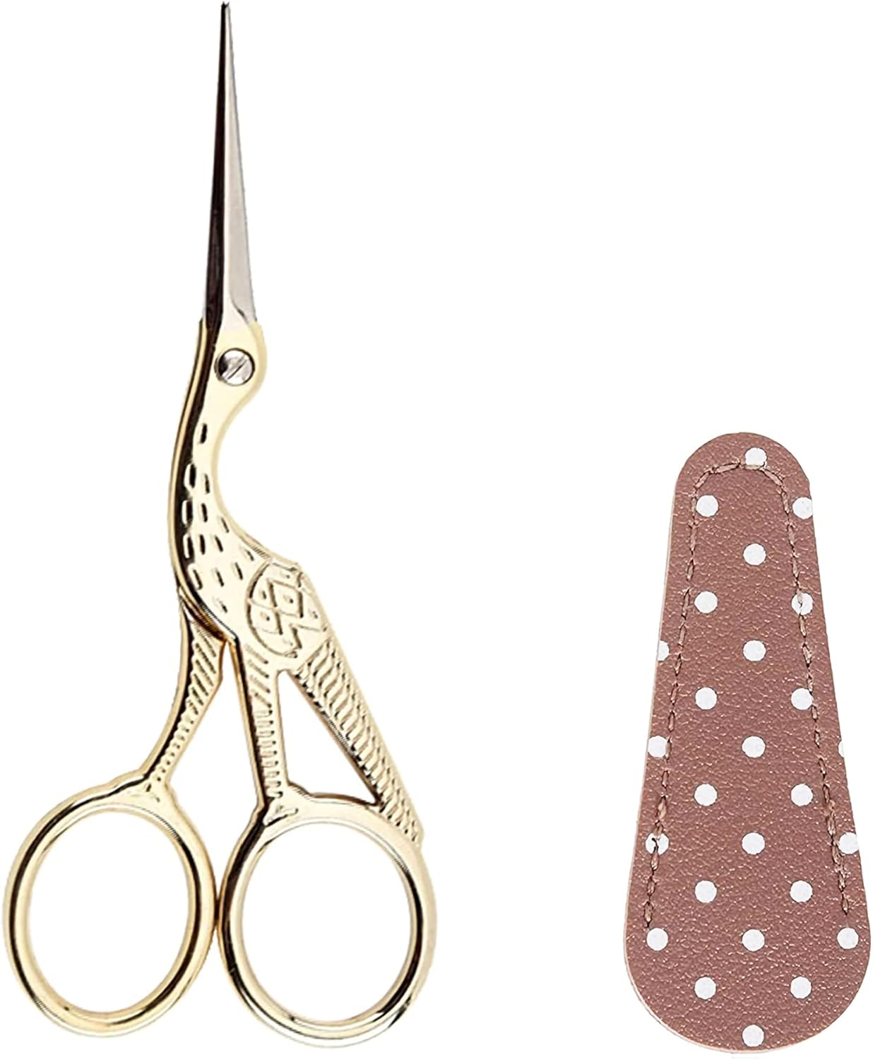 BIHRTC 4.5Inch Embroidery Scissors Sharp Tip Stainless Steel Little Scissors for Knitting Cross Stitch Cutting Embroidery Sewing Handcraft Craft Art Work DIY Tool Gold