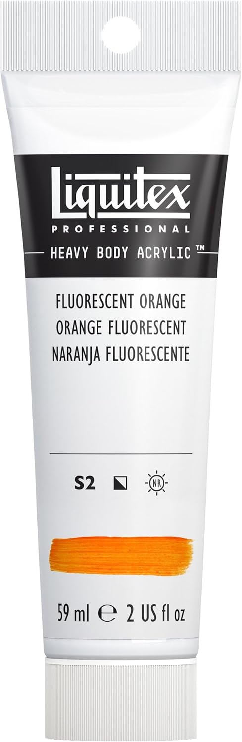 Liquitex Professional Heavy Body Acrylic Paint, 2-oz (59ml) Tube, Fluorescent Orange