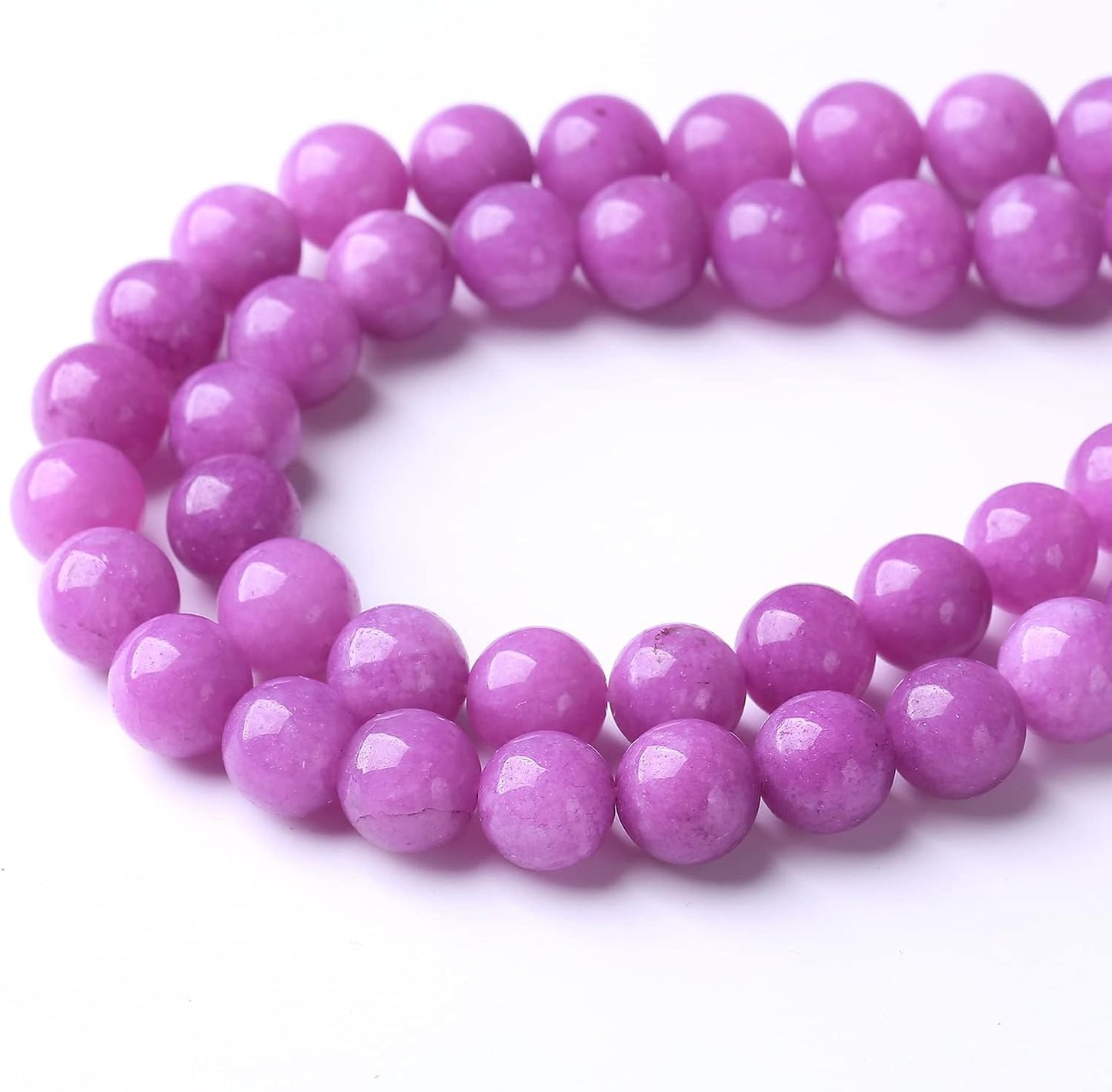 36PCS 12MM Purple Jade Beads Stone Beads Energy Healing Beads for DIY Jewelry Bracelet Necklace Making for Jewelry Making15Inch