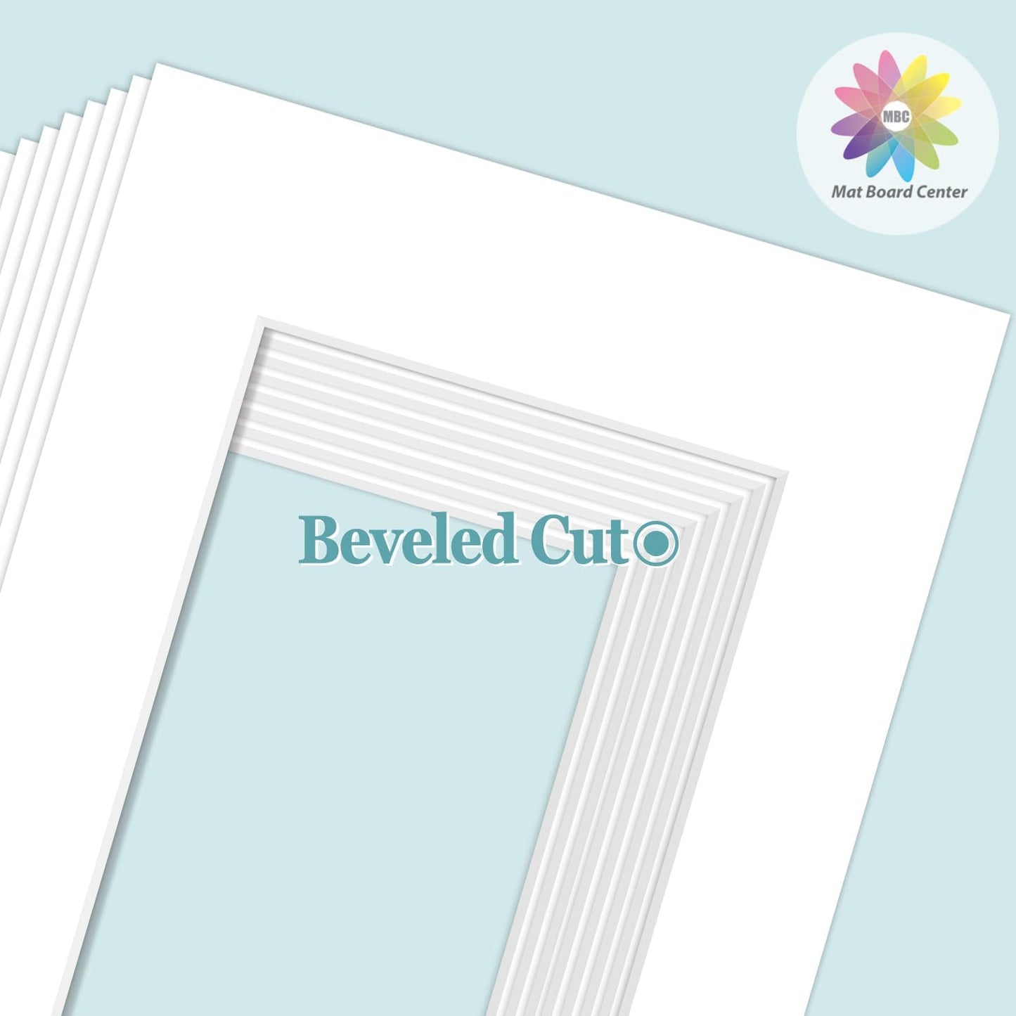 MBC Mat Board Center, 10 Pack 12x16 for 8.5x11 White Picture Mats Frame Mattes, Bevel Cut, Acid Free, 4-ply Thickness