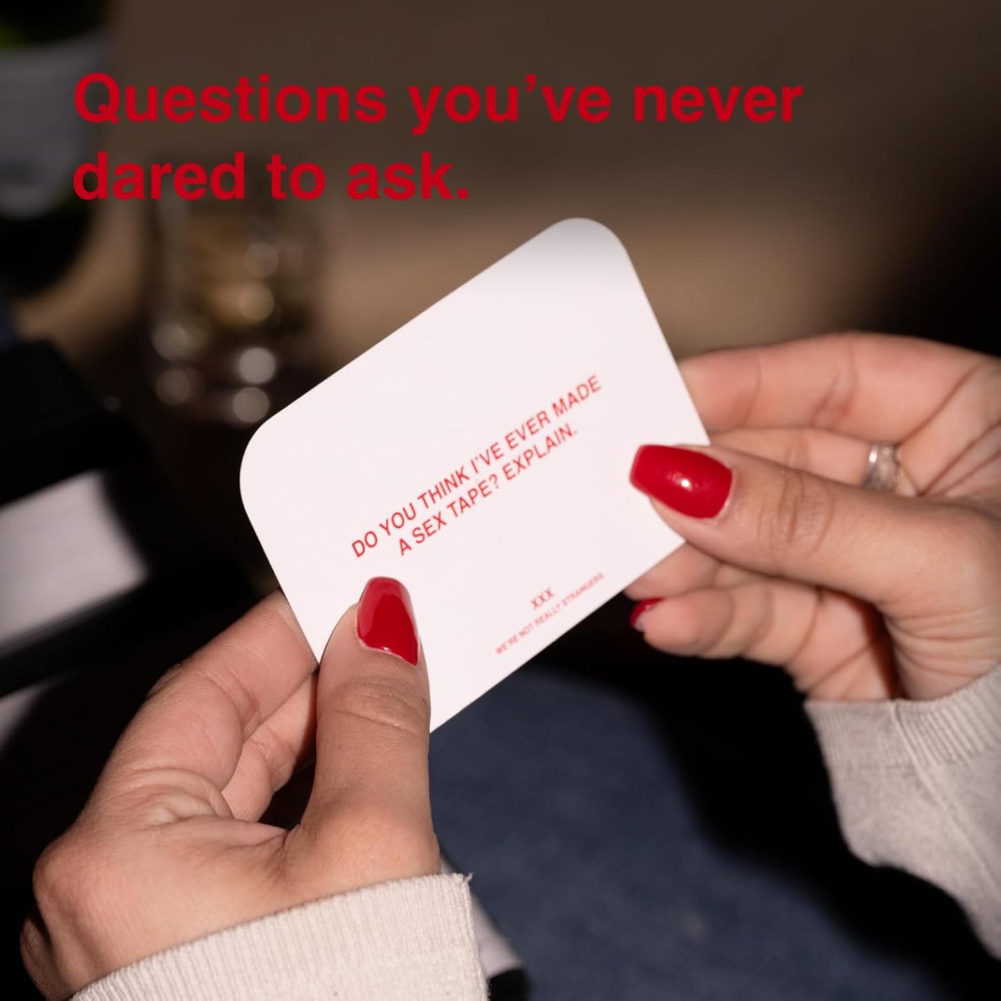 WE'RE NOT REALLY STRANGERS Adult Edition Card Game - 300 Conversation Cards for Memorable Game Nights, Parties, & Bachelorette Parties - Meaningful Games for Adults and Friends, 18+, 2-6 Players