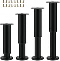 4PCS Adjustable 9.64-16.6 Inch Metal Furniture Legs Black Furniture Replacement by SWTOOL